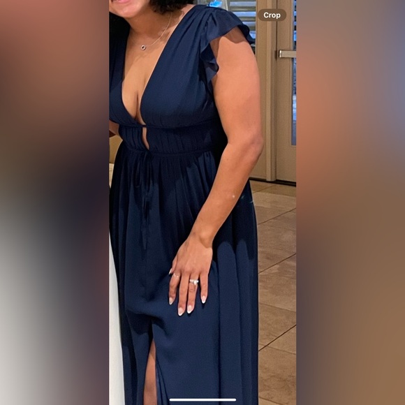 Lulus Navy Blue Ruffled Maxi Dress - Picture 2 of 2